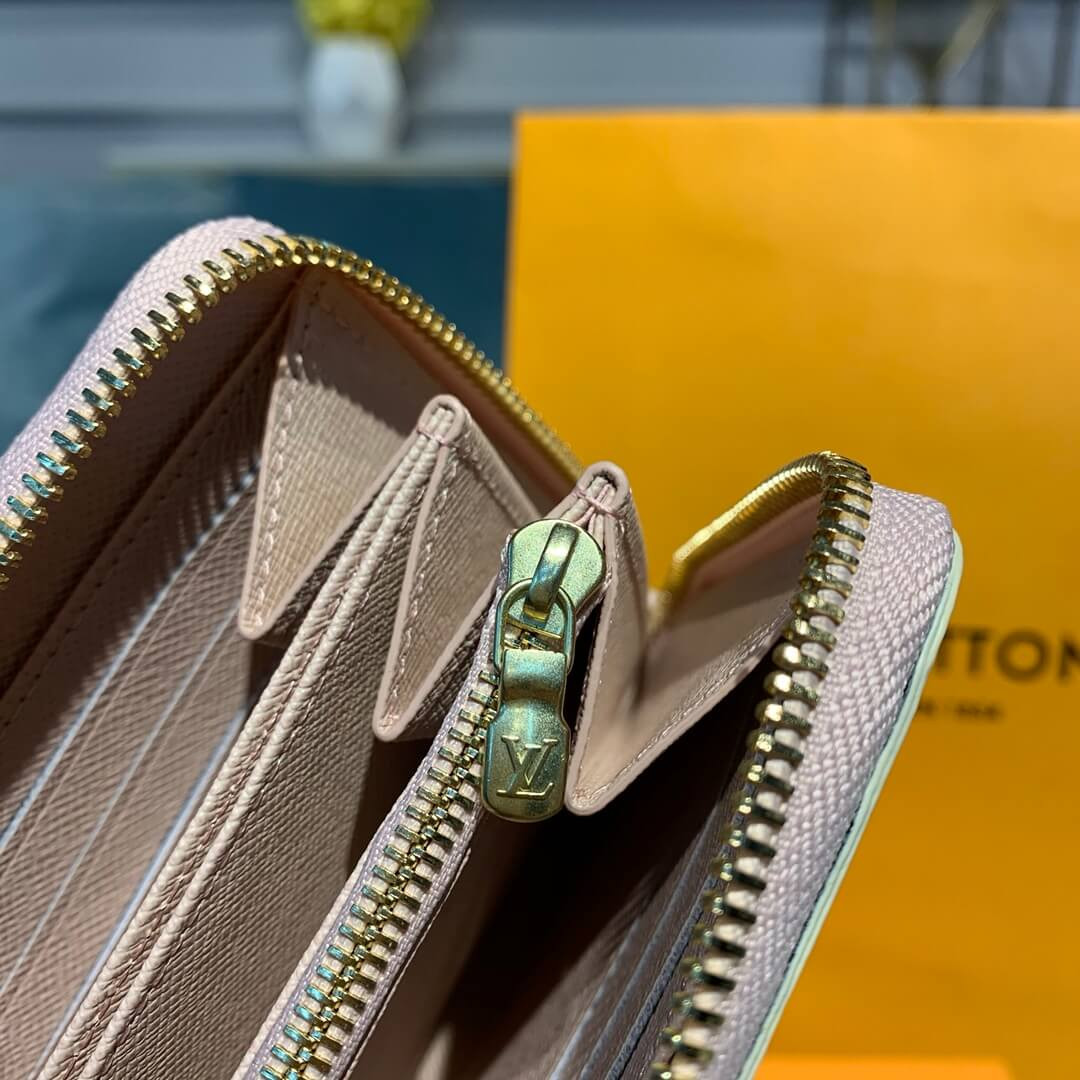 Louis Vuitton Damier Azur Canvas Zippy Wallet N63503 Pink