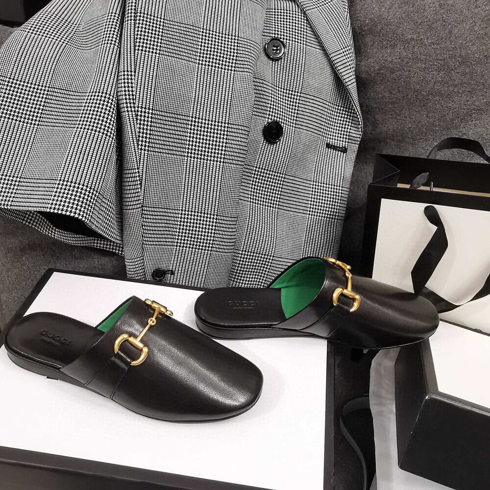 Gucci Leather Slipper 604075 Black