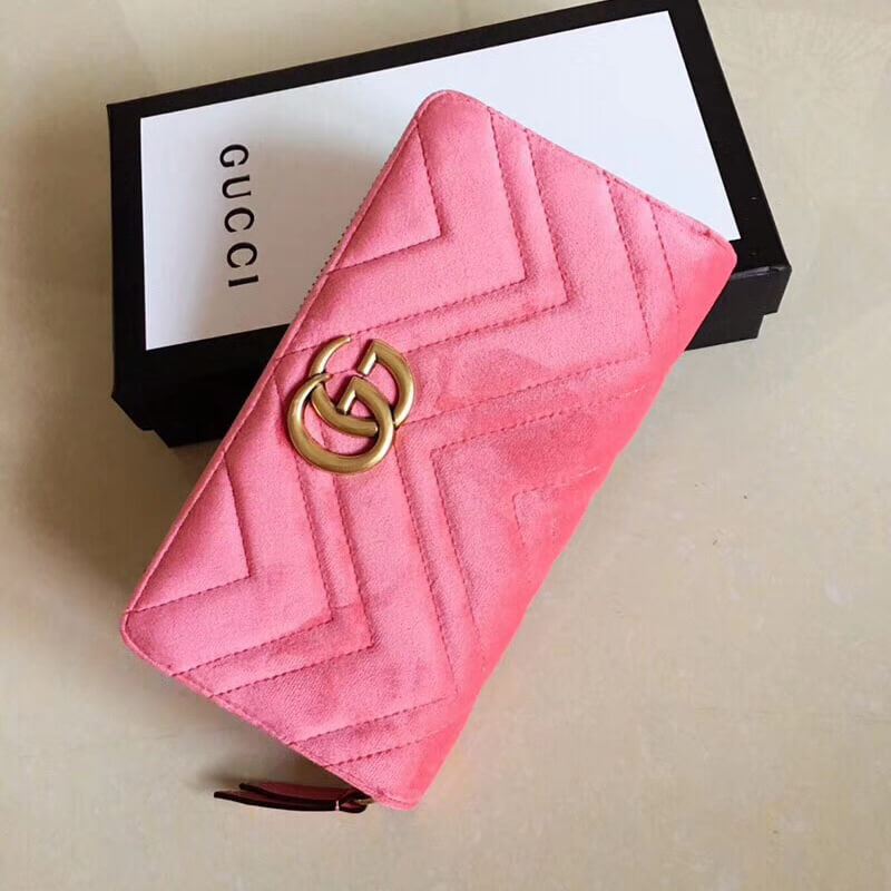 Gucci GG Velvet Zip Around Wallet 443123