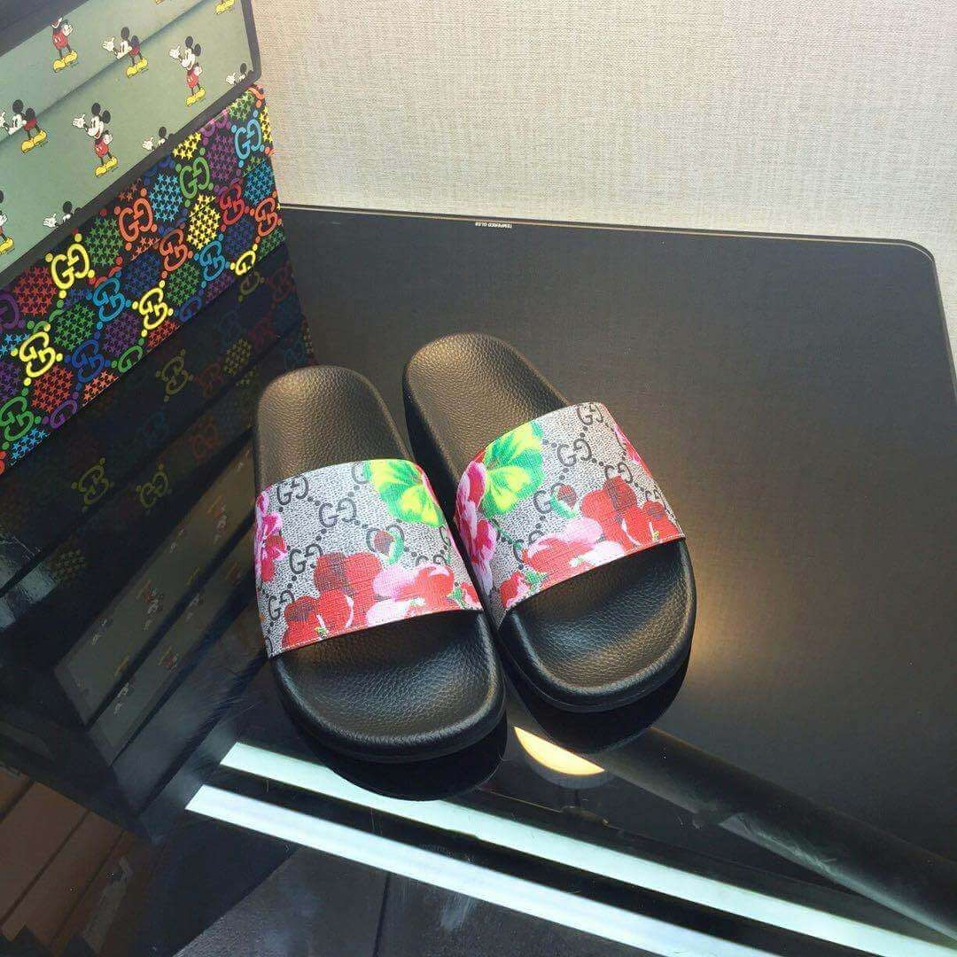 Gucci GG Blooms Supreme Floral Slide Sandal 408508