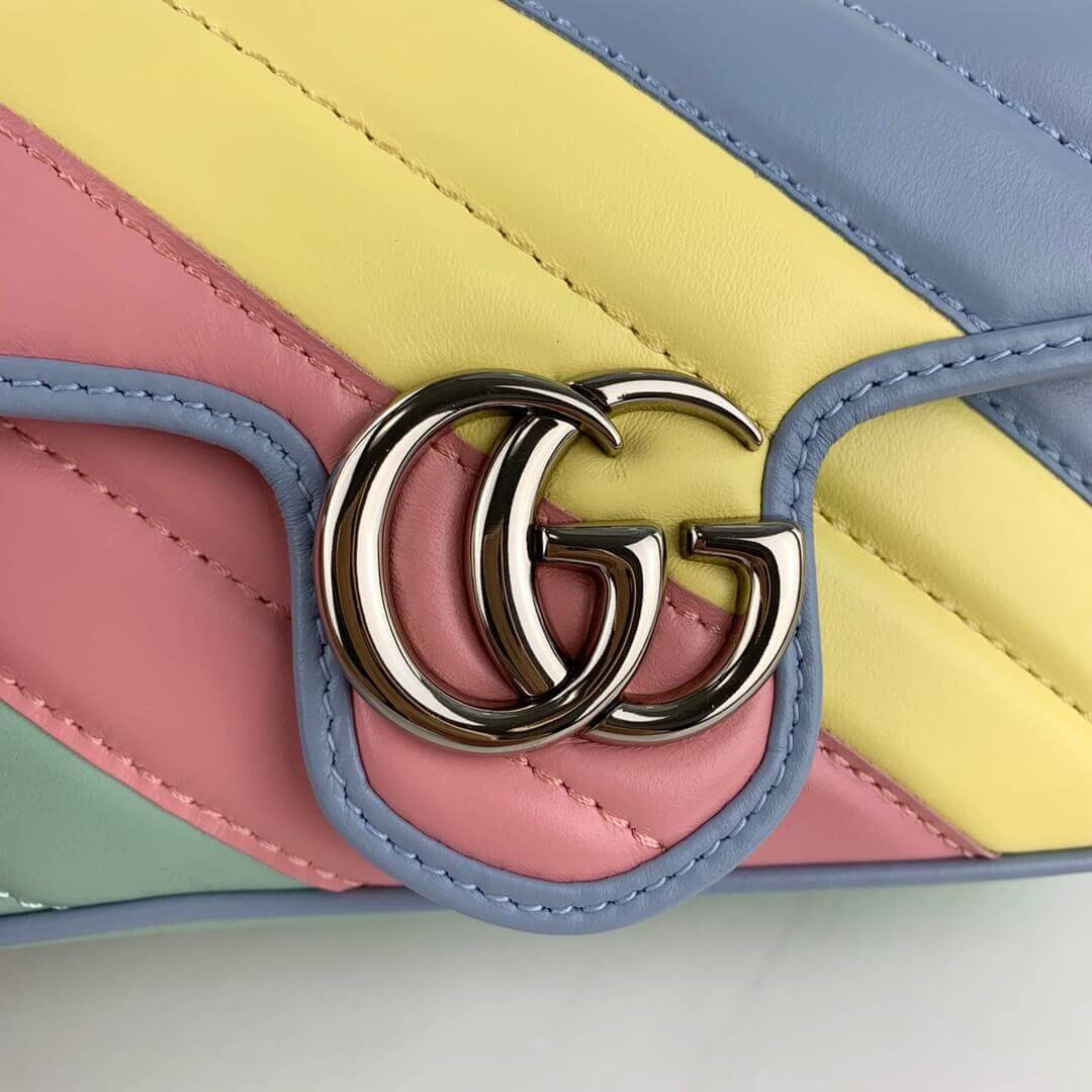 Gucci GG Marmont Super Mini Bag In Pastel And Rainbow 476433