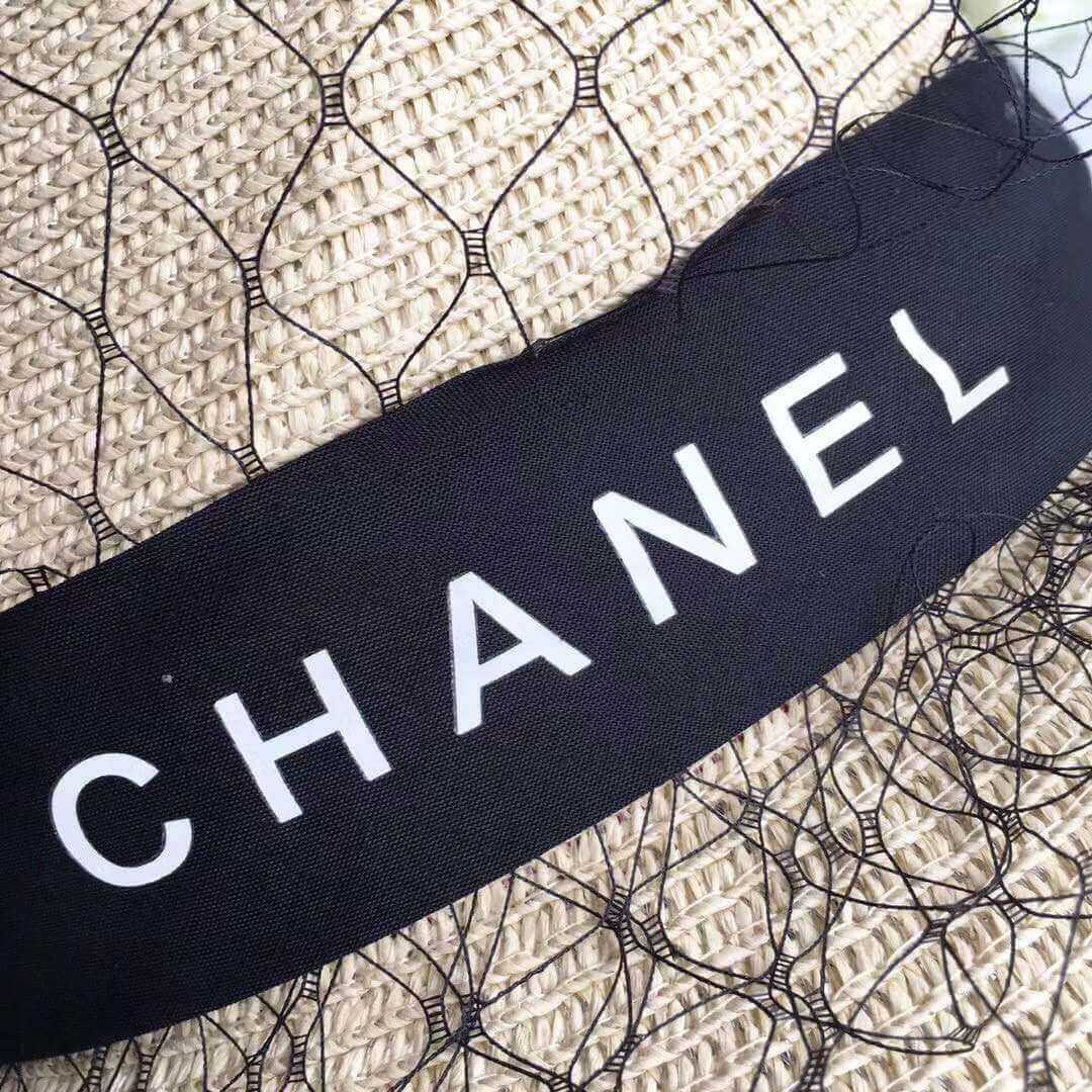 Chanel Straw Cc Fedora Hat With Mesh D010