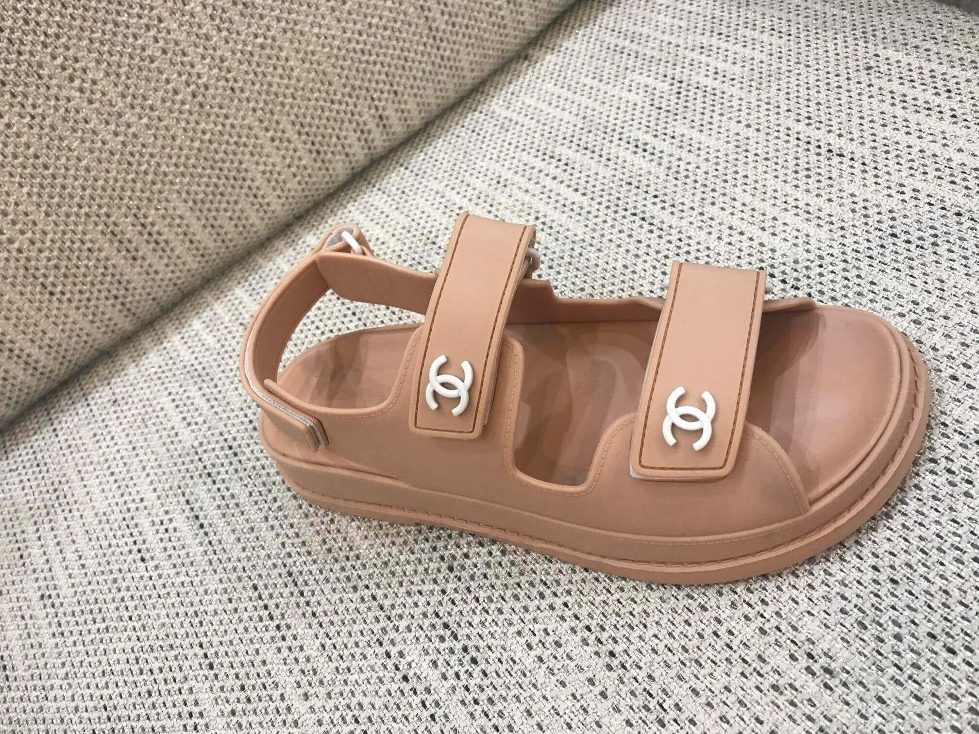 Chanel Velcro Sandals G31848 Apricot