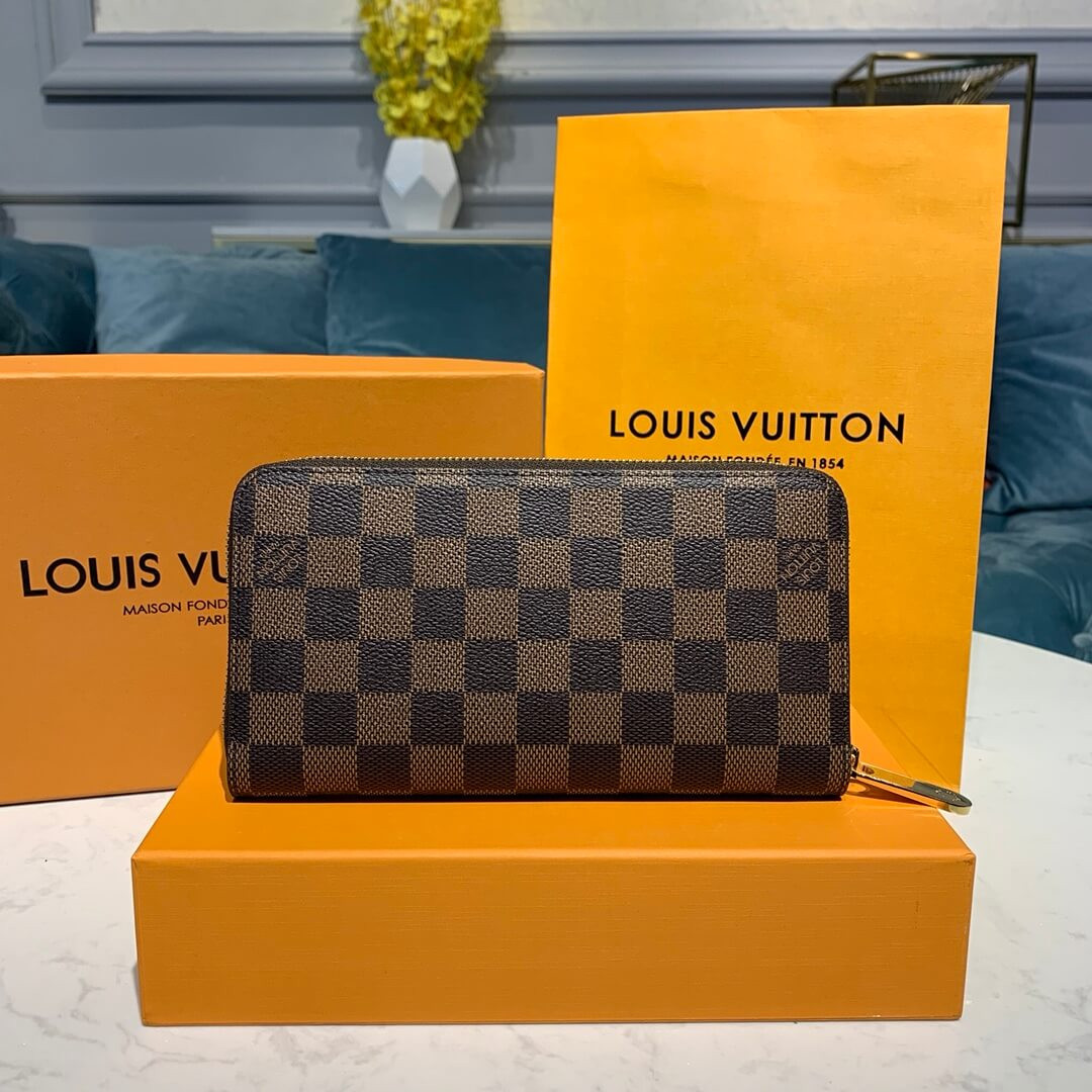 Louis Vuitton Damier Ebene Canvas Zippy Wallet N41661