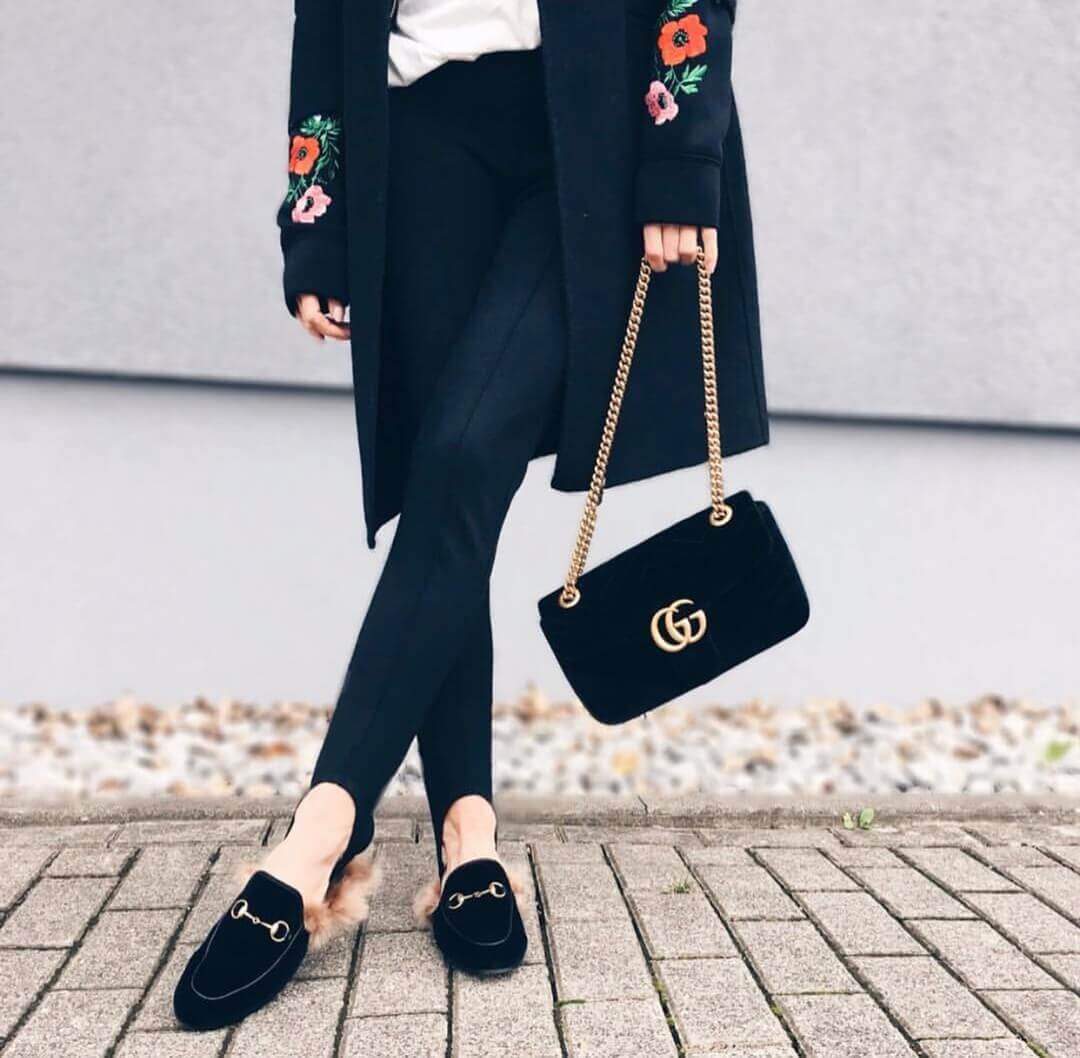 Gucci Princetown Velvet Slipper 397749