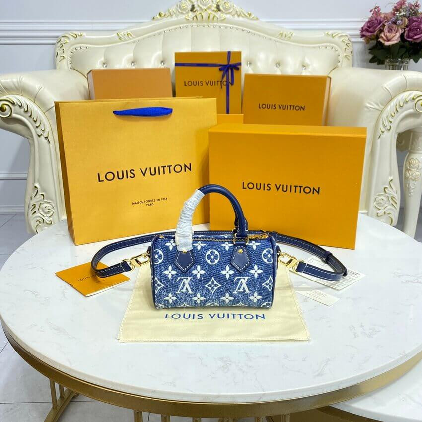 Louis Vuitton Monogram Jacquard Denim Nano Speedy M81168 M81213