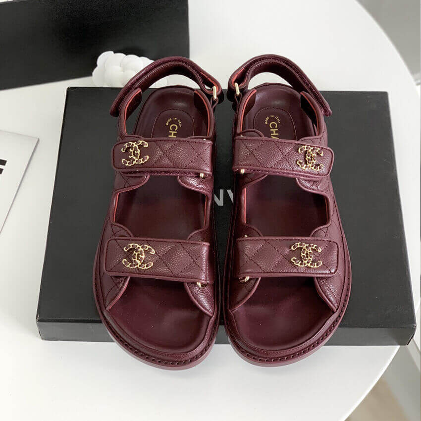 Chanel Woven CC Velcro Sandals 261155