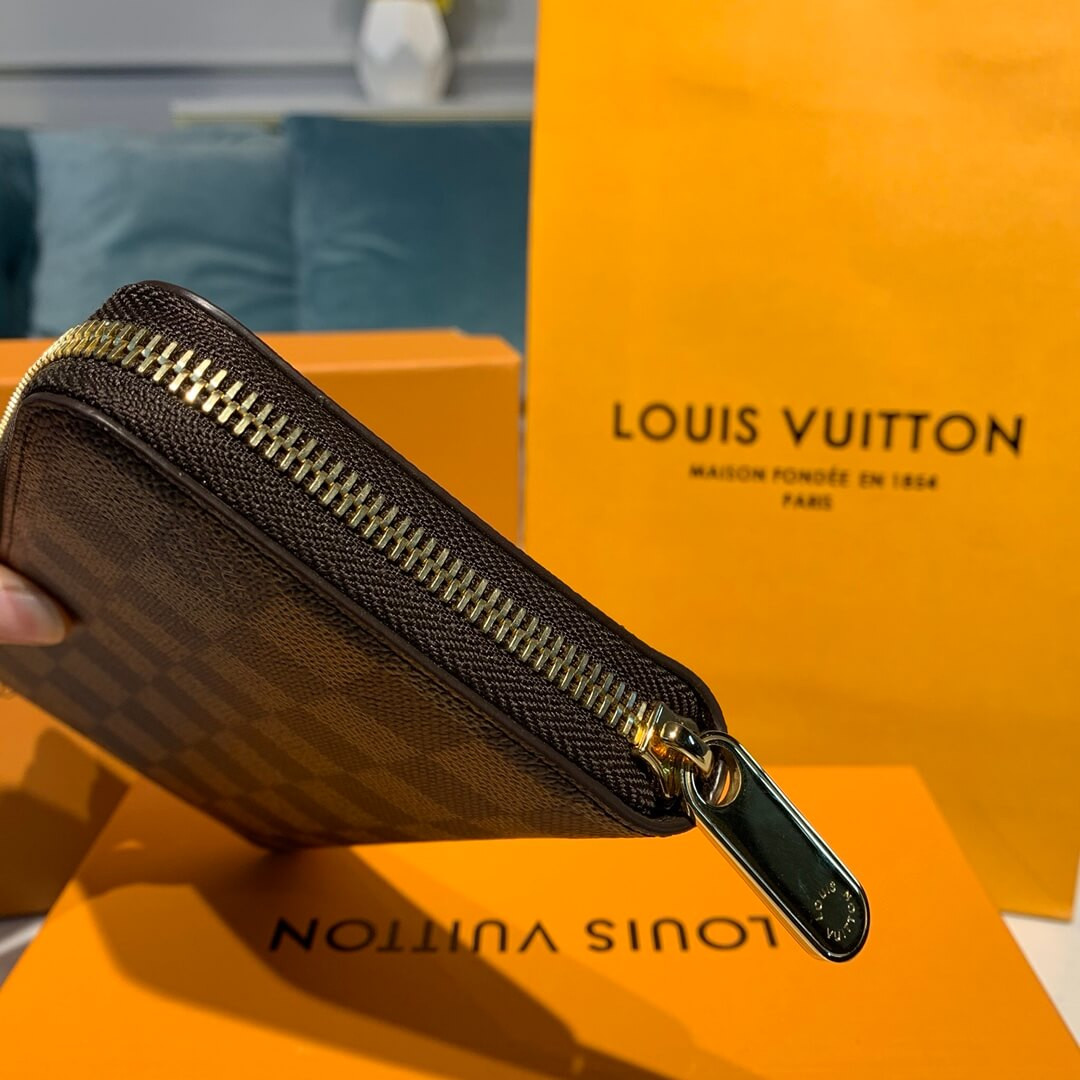 Louis Vuitton Damier Ebene Canvas Zippy Wallet N41661