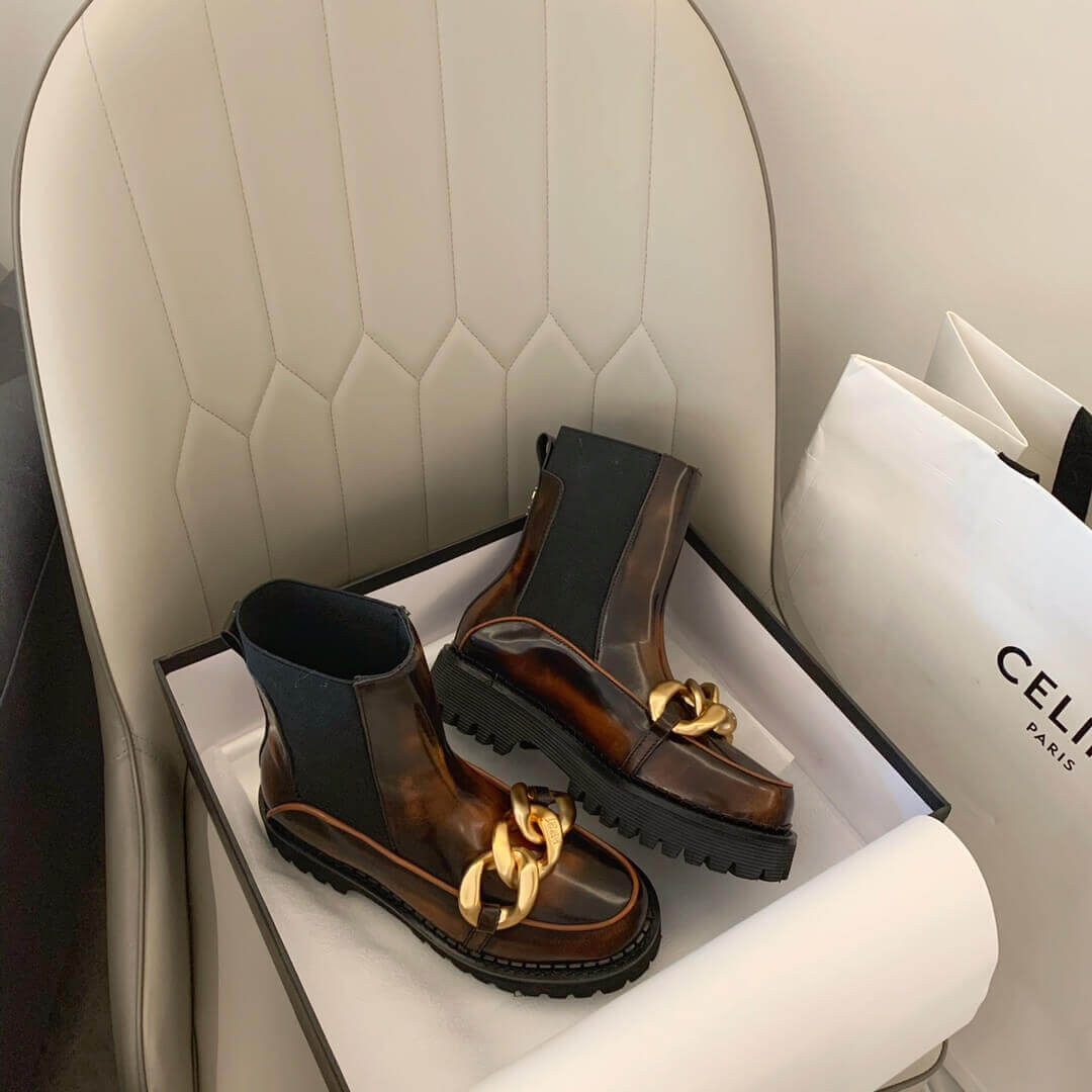 N°21 Chunky Chain-Embellished Ankle Boots