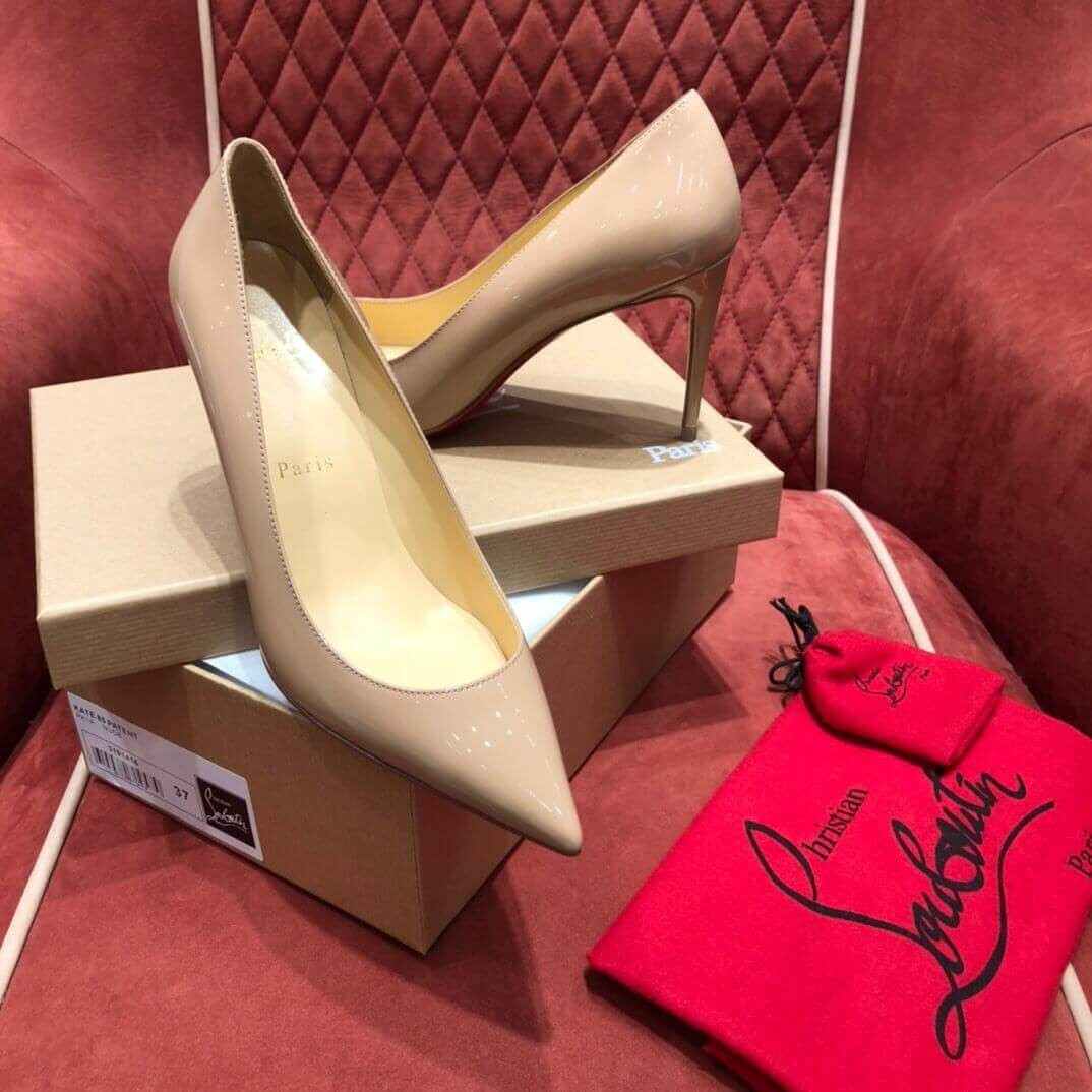 Christian Louboutin Kate 85 mm Nude Patent Leather 3191416
