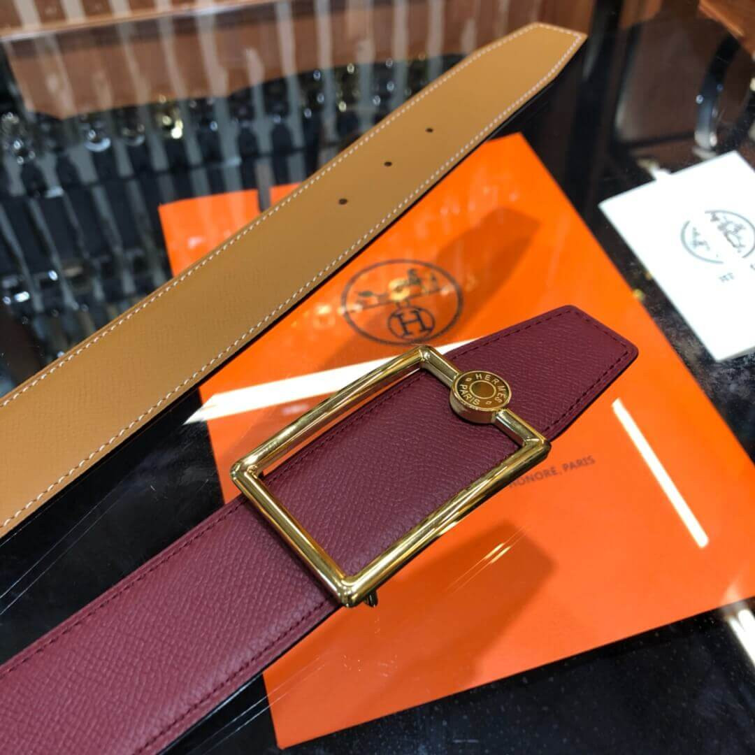 Hermes Oscar Buckle & Reversible Leather Belt 38mm H074561
