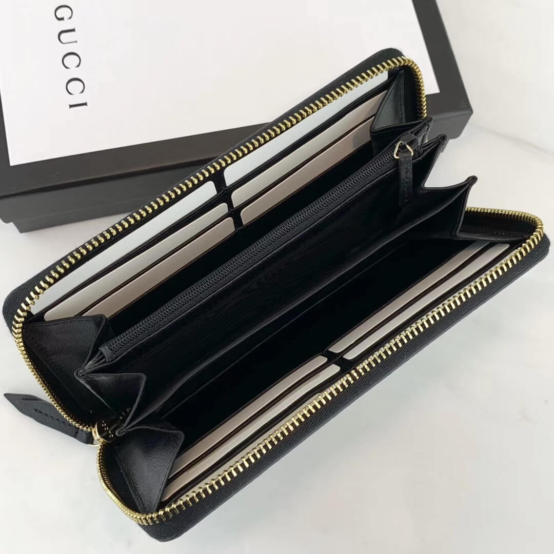 Gucci GG Supreme Monogram Bees Zip Around Wallet 410102