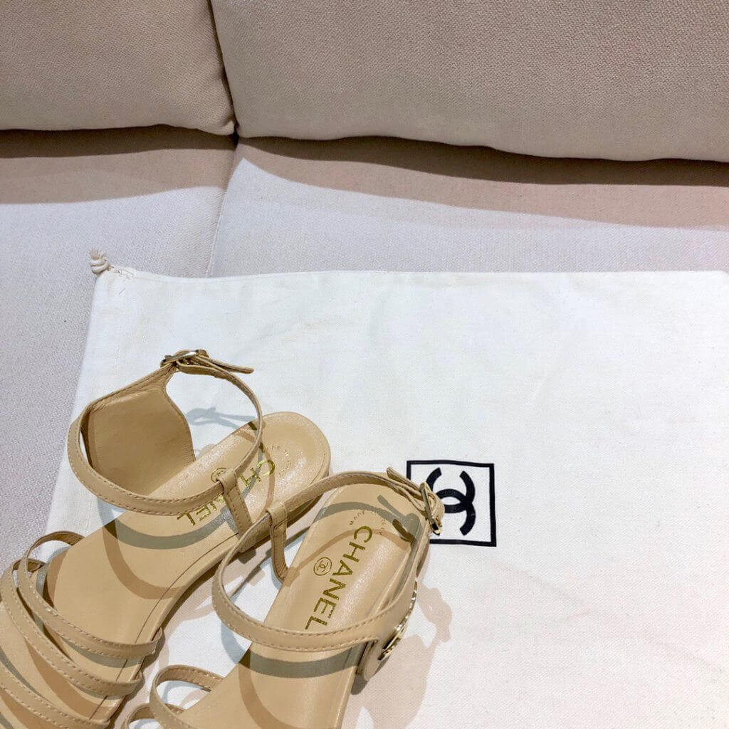 Chanel Lambskin CC Logo Sandals G36958