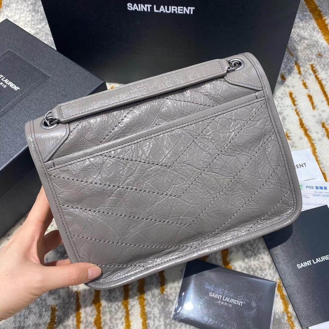 YSL Saint Laurent Niki Baby In Crinkled Vintage Leather 533037