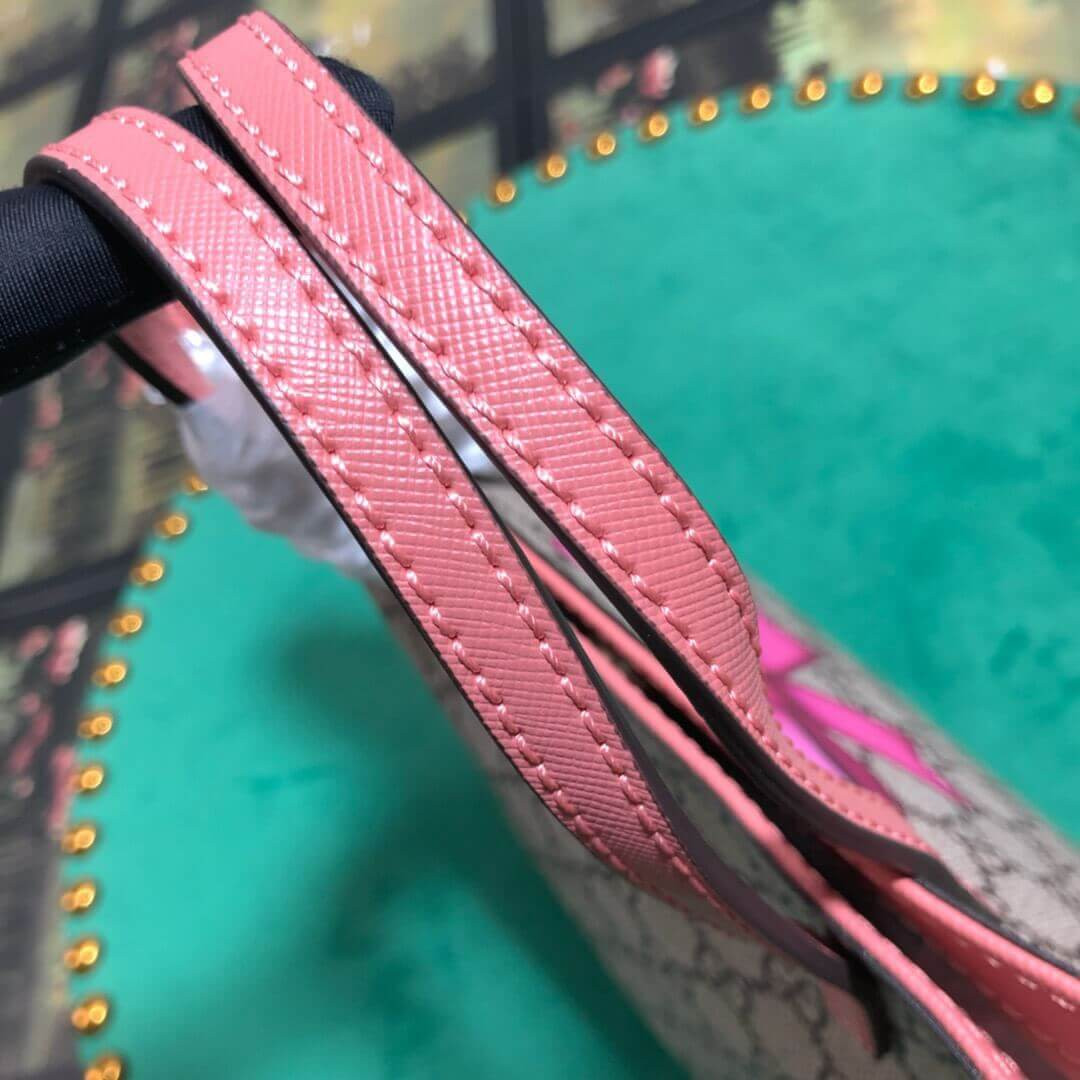 Gucci Childrens Bow Print Tote 410812 Pink