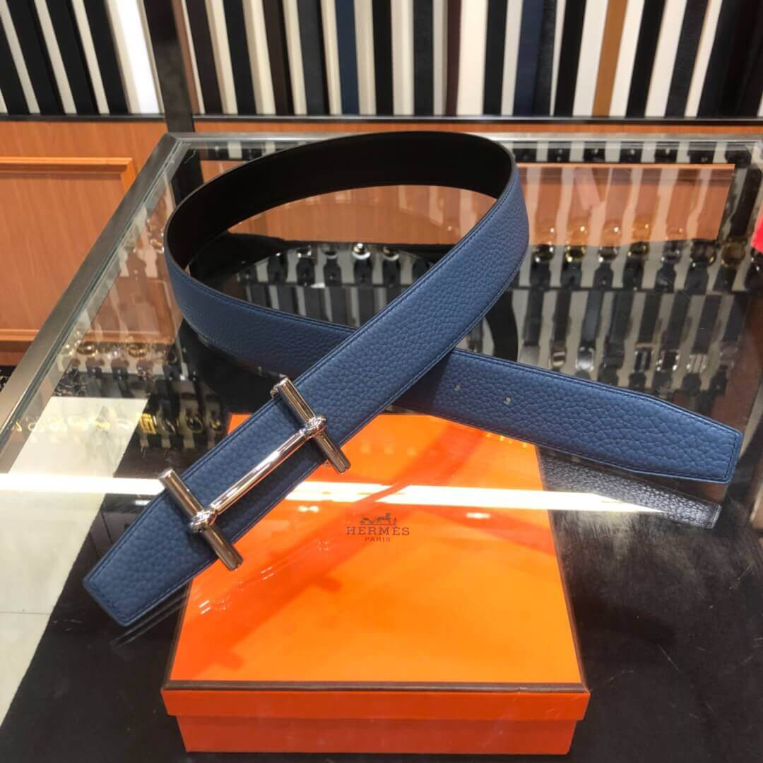 Hermes H Dancre Belt Buckle & Reversible Leather Belt 38mm H077938