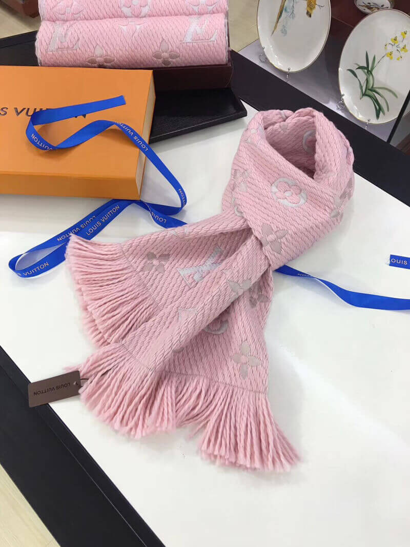 Louis Vuitton Logomania Rainbow Scarf M73057 Pink
