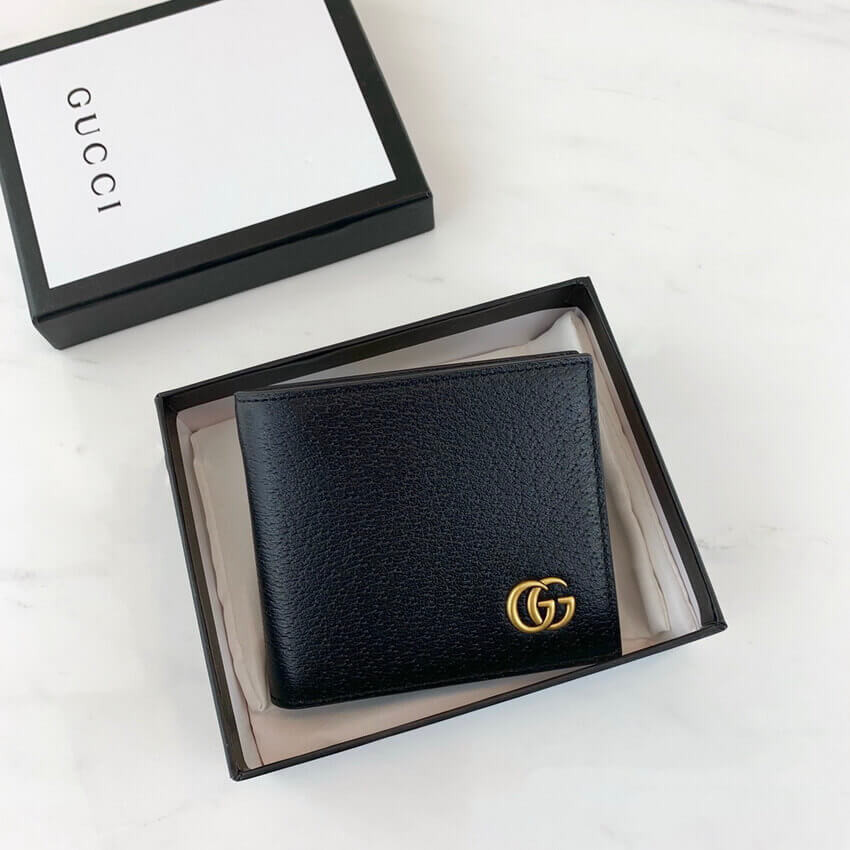 Gucci GG Marmont Metal-Free Tanned Leather Bi-Fold Wallet 428726