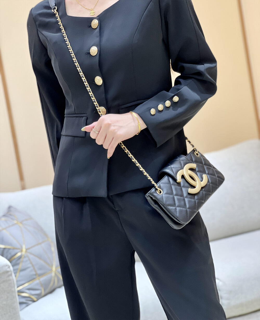 Chanel 24C Quilted Lambskin Baguette Bag AS4611