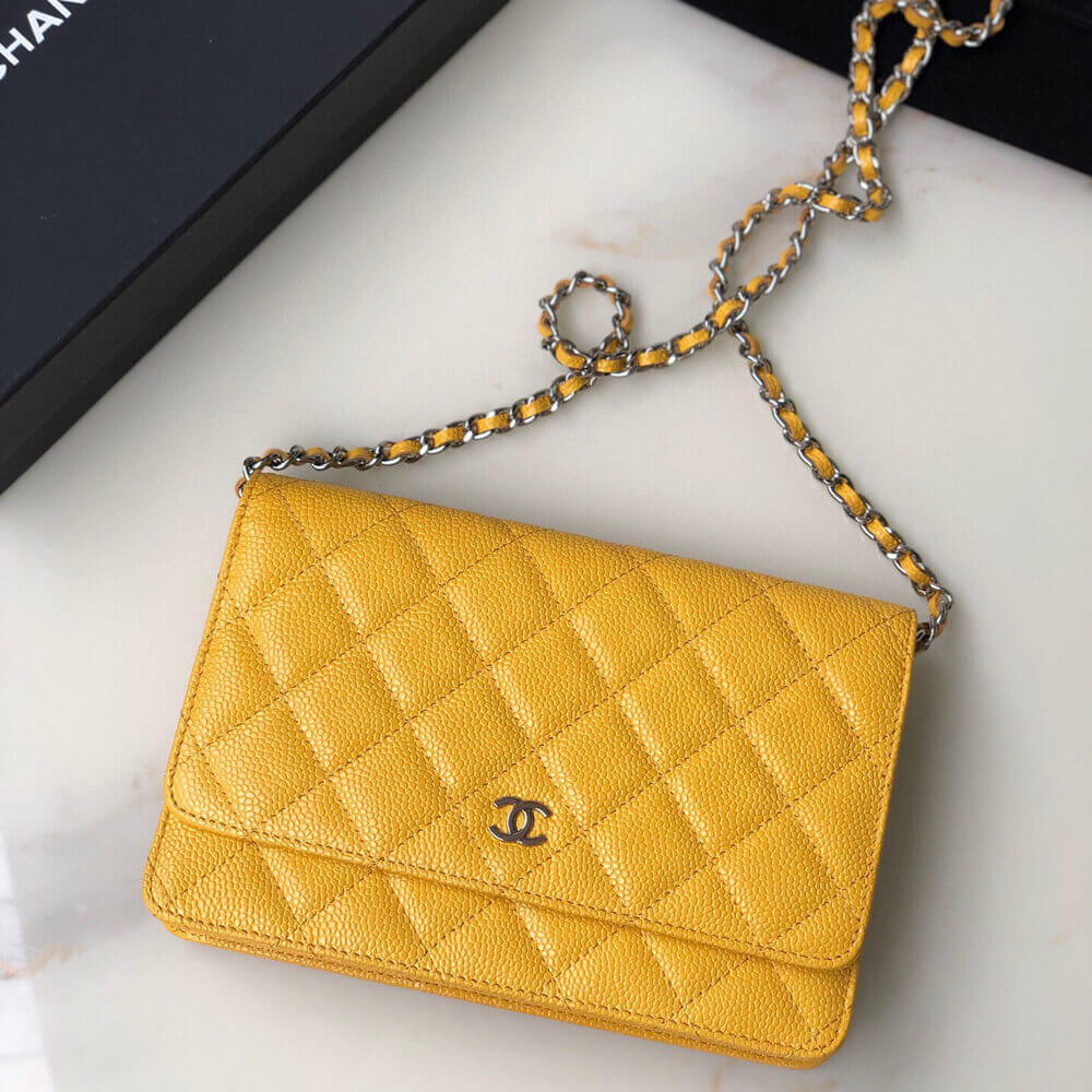 Chanel Caviar Quilted Wallet On Chain Woc A33814