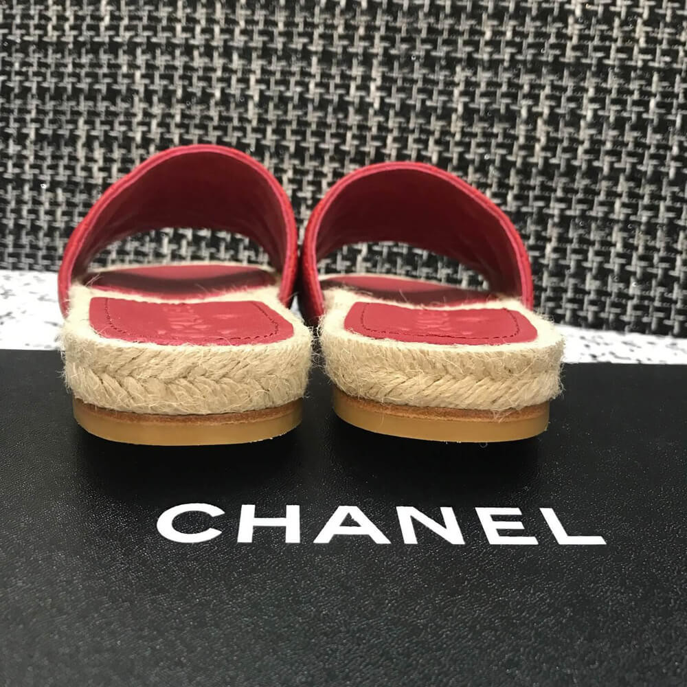 Chanel CC Quilted Mules G35604 Burgundy/Red