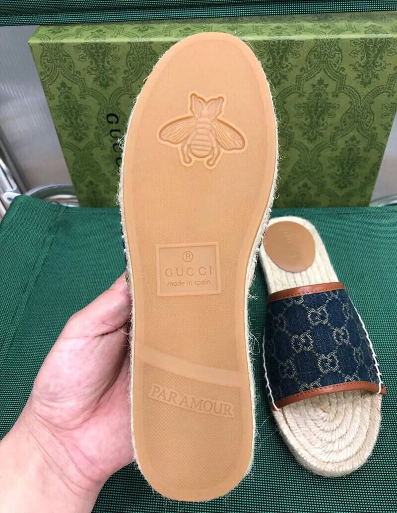 Gucci Jacquard GG Denim Sandal