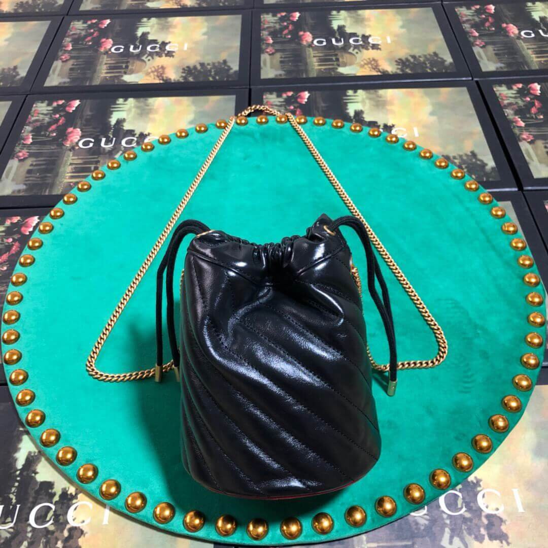 Gucci GG Marmont Mini Bucket Bag 575163 Black