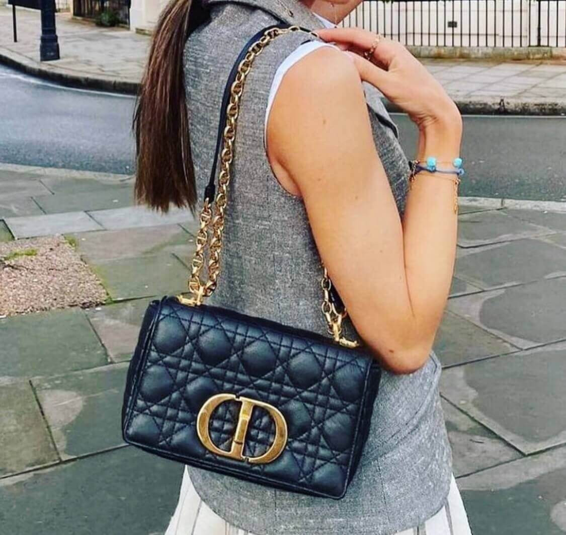 Dior Small Caro Bag in Supple Cannage Calfskin M9241