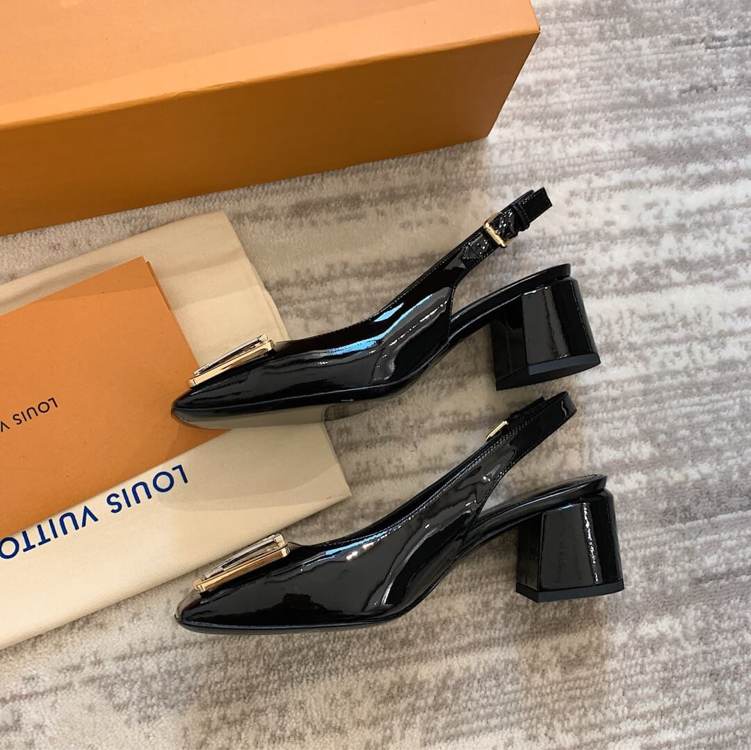 Louis Vuitton 5.5cm Madeleine Slingback Pump 1A646Z Black