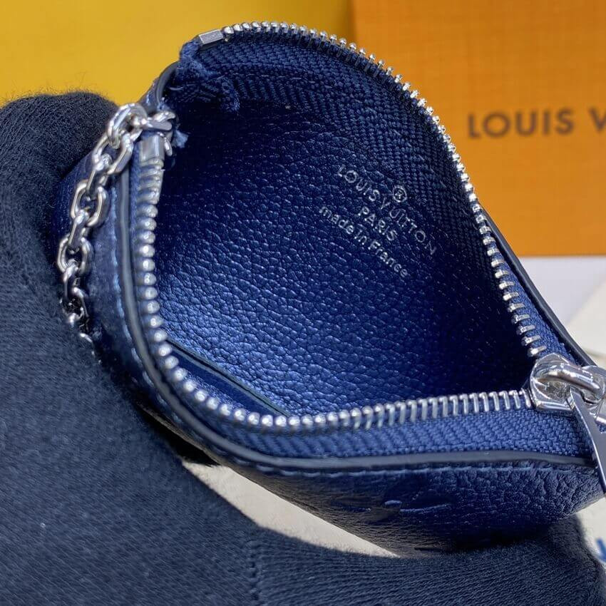 Louis Vuitton Monogram Empreinte Leather Key Pouch M80900 Navy Nacre