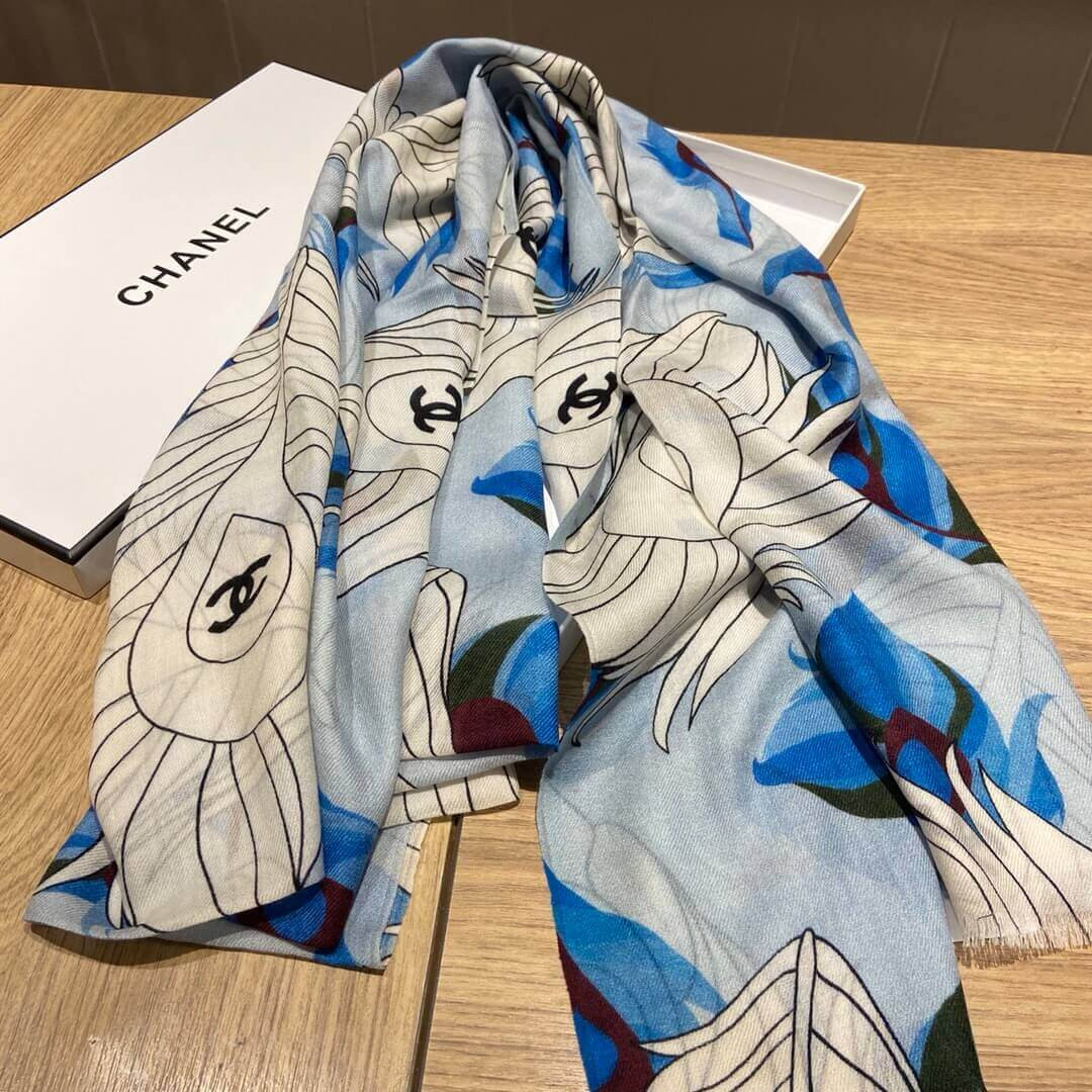 Chanel Cashmere CC Scarf A0341