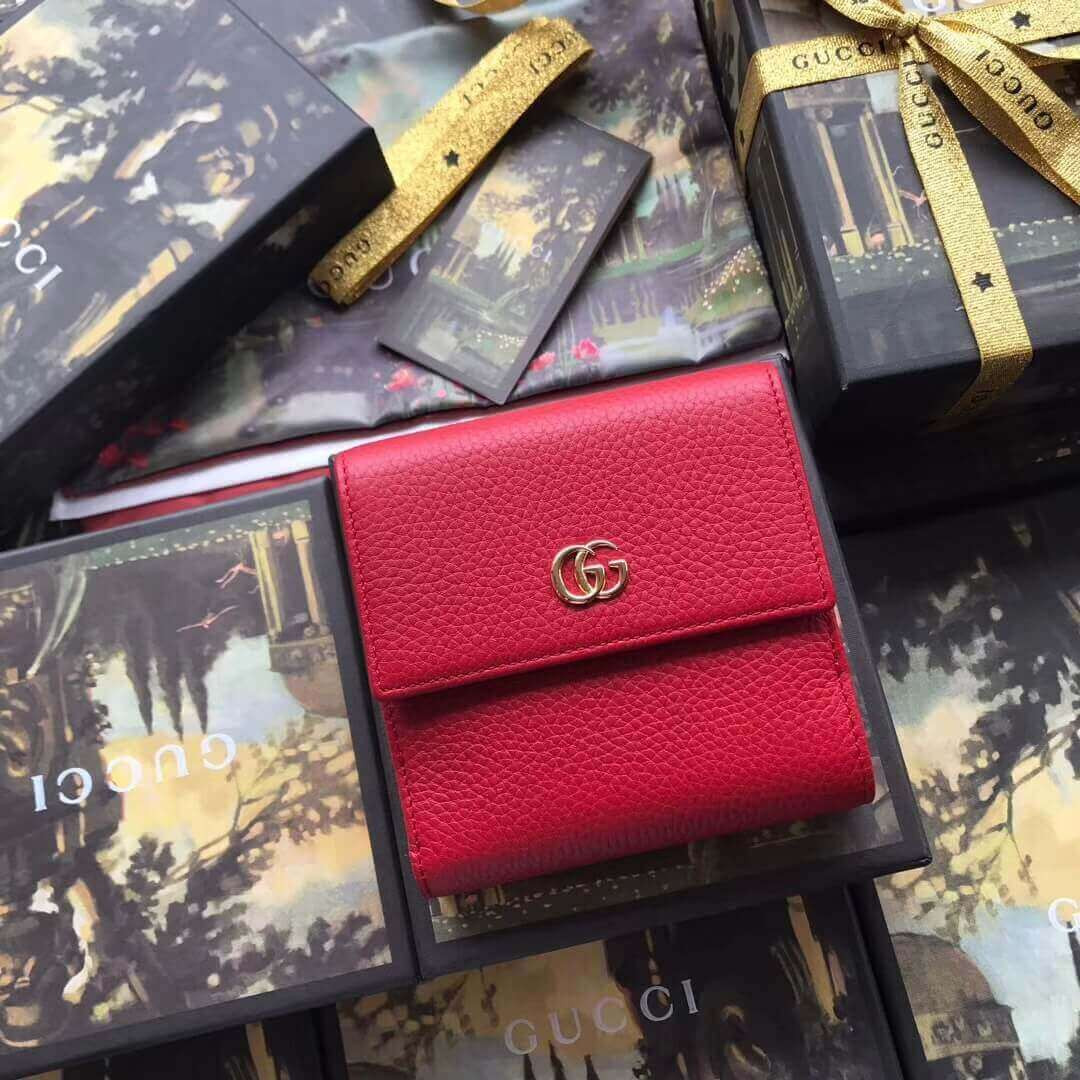 Gucci Leather French Flap Wallet 456122