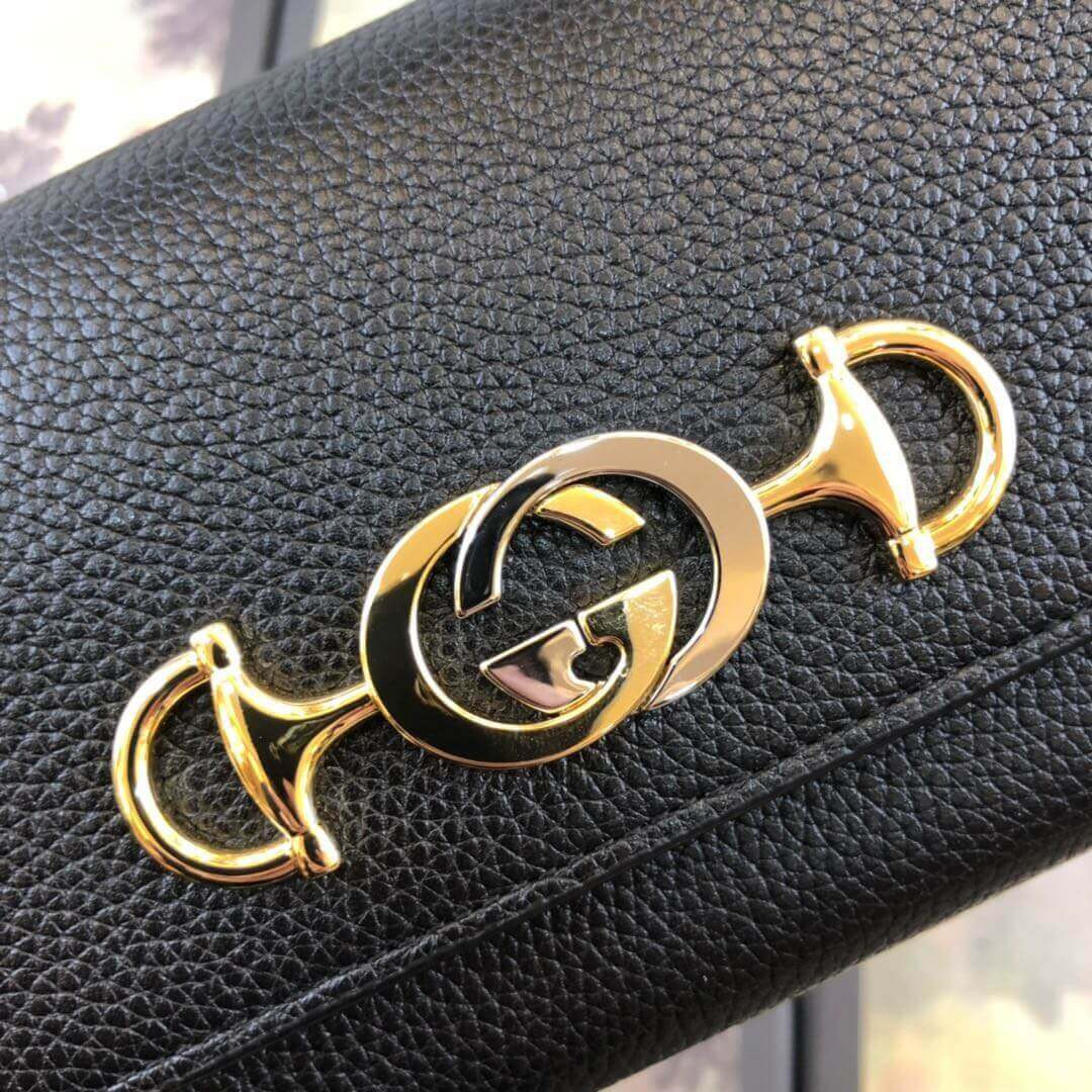 Gucci Zumi Grainy Leather Continental Wallet 573612