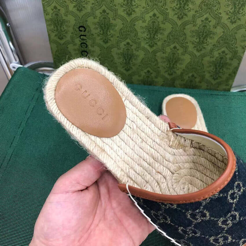 Gucci Jacquard GG Denim Sandal