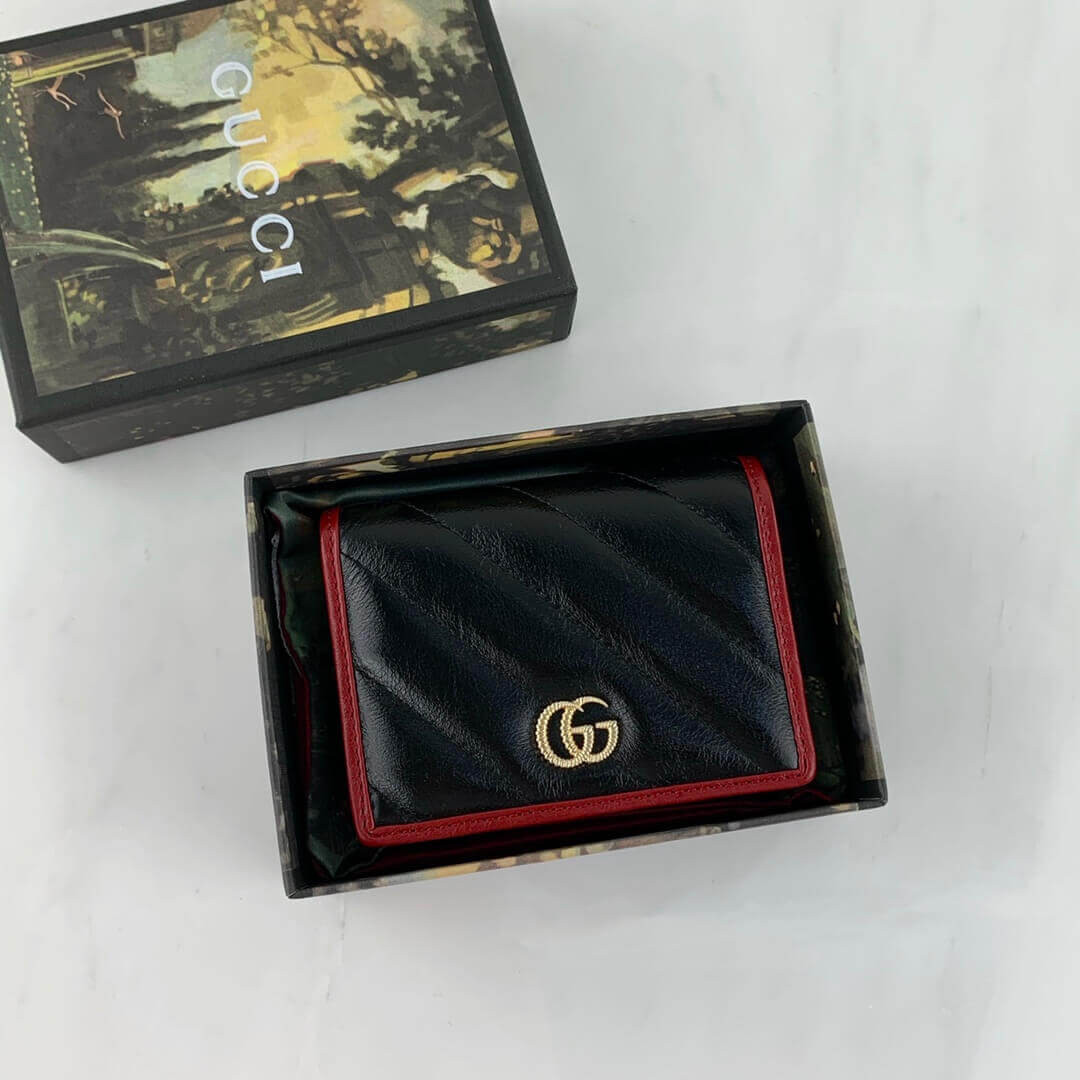 Gucci GG Marmont Card Case Wallet 573811 Black