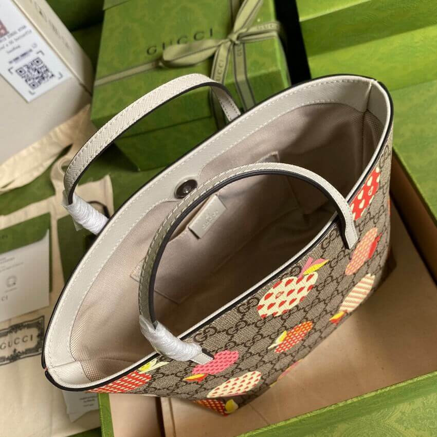 Gucci Childrens GG Heart Apple Pattern Tote 410812