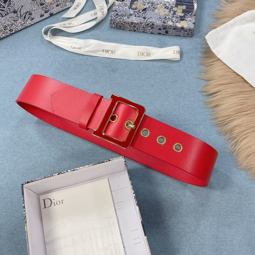 Christian Dior Diorquake 5.0cm Belt Red