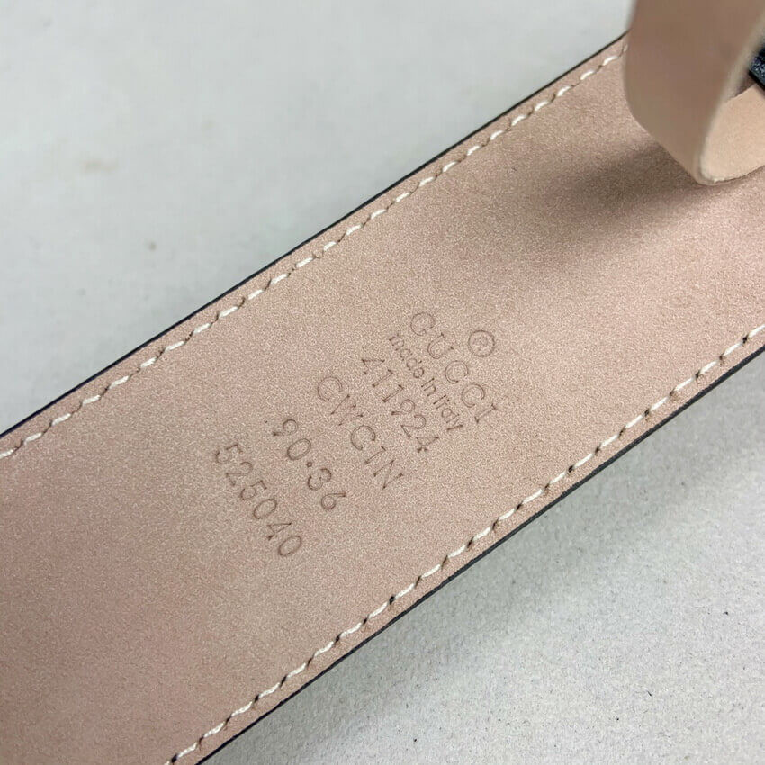 Gucci Signature Leather Belt With Gold Buckle 411924