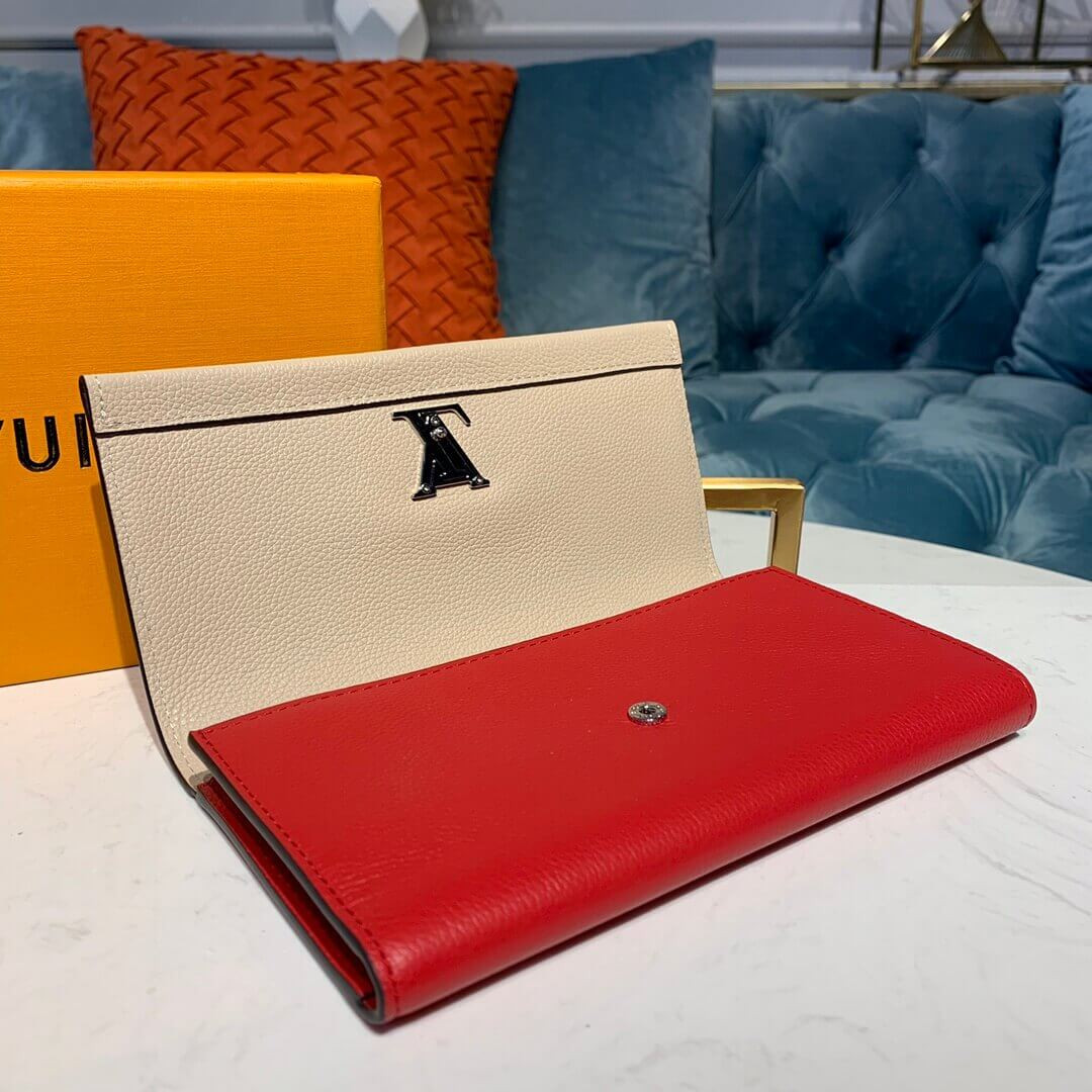 Louis Vuitton Lockme II Wallet M62350 Beige/Red