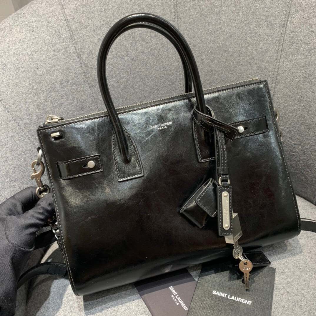 Saint Laurent Baby Sac De Jour Souple Duffle Bag In Moroder Leather 491715