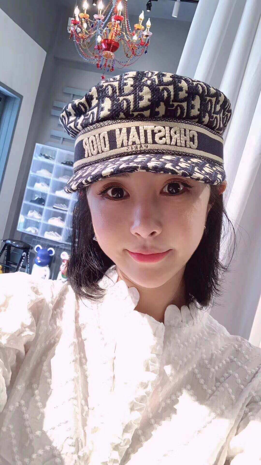 Christian Dior Oblique Canvas Newsboy Hat 48850