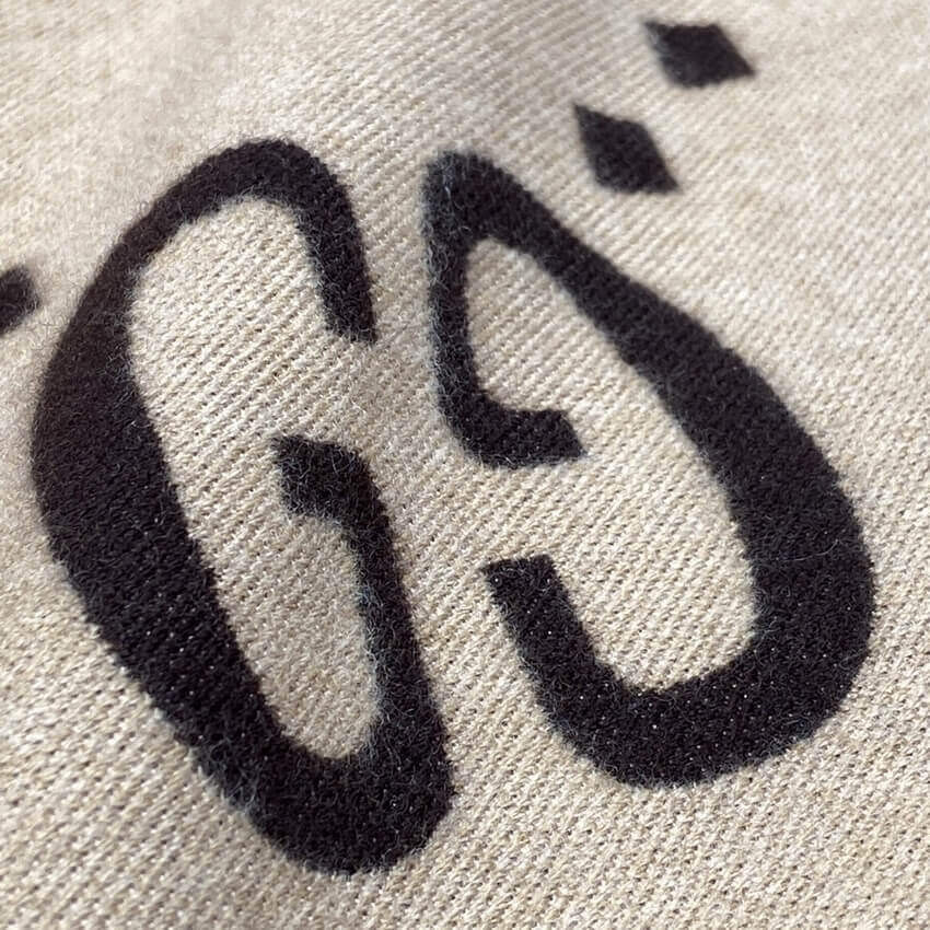 Gucci GG Jacquard Wool Silk Scarf 495592a