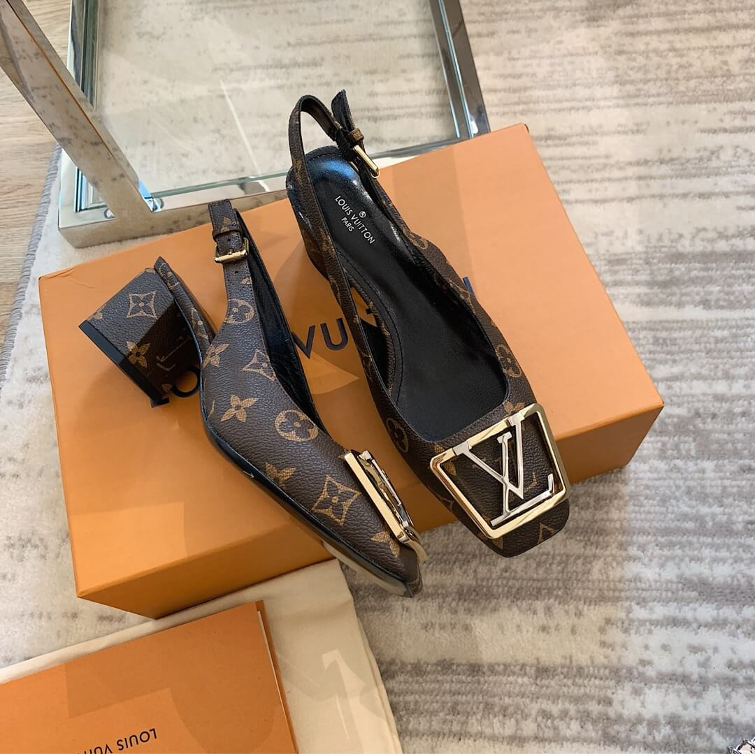Louis Vuitton 5.5cm Monogram Madeleine Slingback Pump 1A646Z