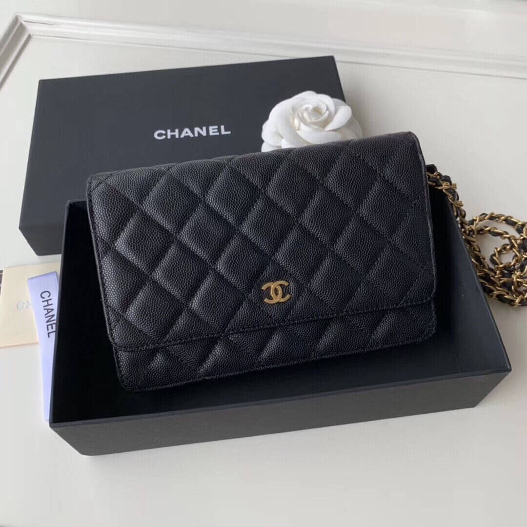 Chanel Caviar Quilted Wallet On Chain Woc A33814