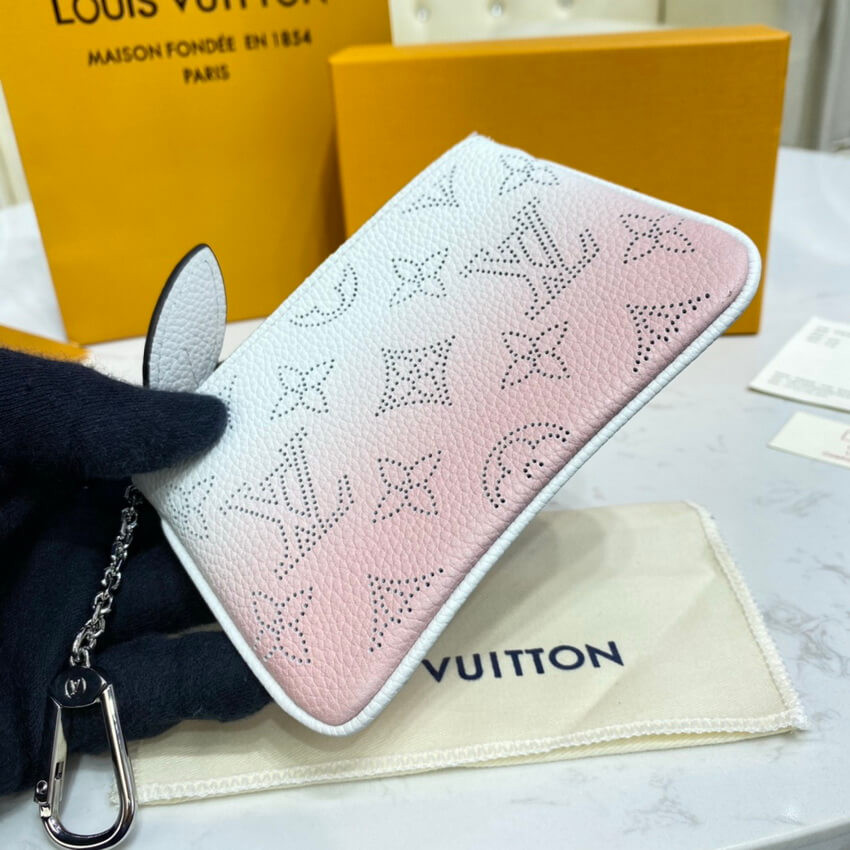 Louis Vuitton Key Pouch in Pink Gradient Mahina Perforated Leather M69508
