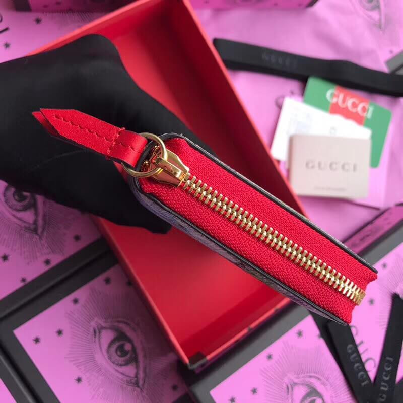 Gucci GG Blooms Supreme Zip Around Wallet 404071 Blue