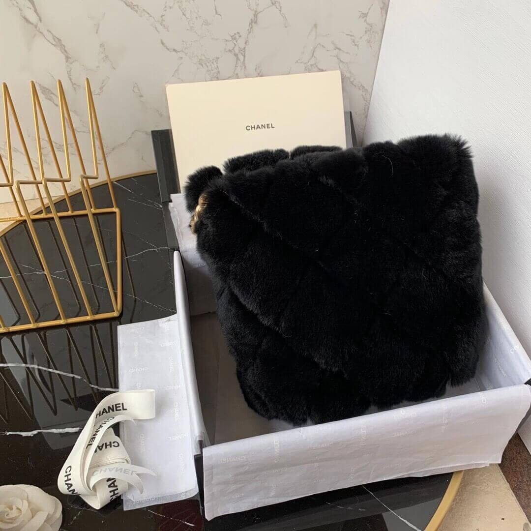 Chanel Shearling Lambskin Bucket Bag AS2241