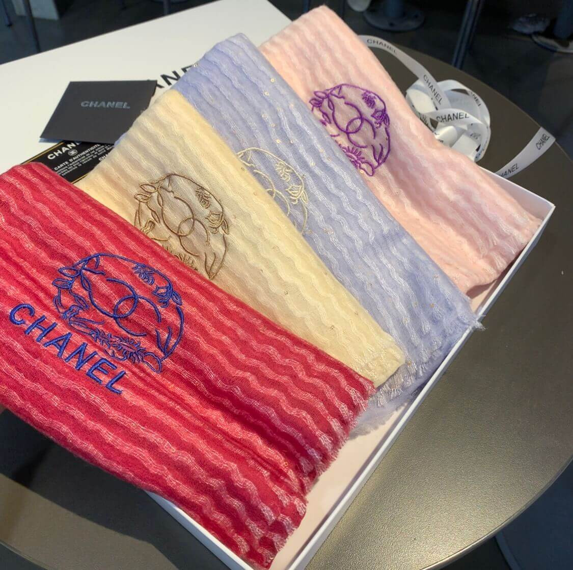 Chanel Cashmere CC Scarf A0340