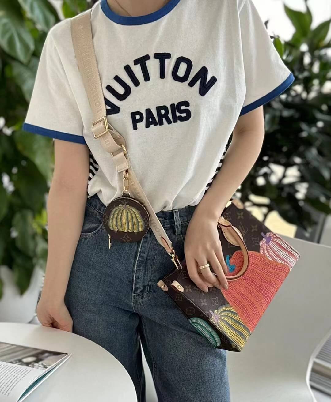 LV x YK OnTheGo PM with Pumpkin Print M46467