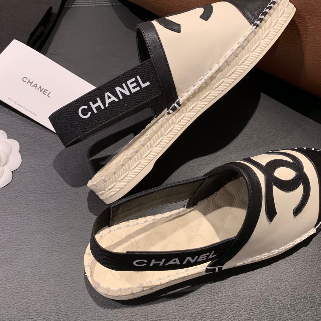 Chanel Slingback Espadrilles G34817 Beige/Black